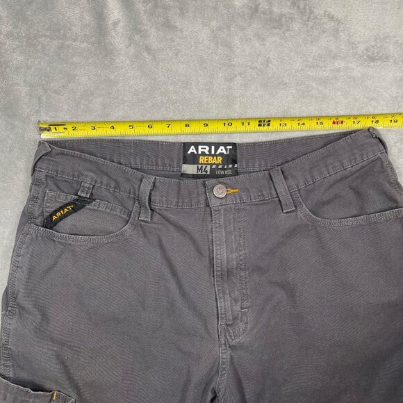 Ariat Rebar M4 Low Rise Work Shorts‎ 36R Gray Cotton Blend Built To Last - Picture 4 of 8
